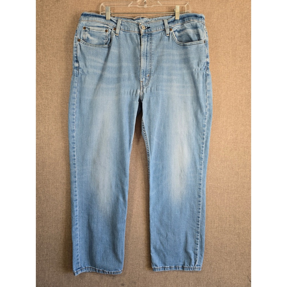 Levis 514 Straight Fit Light Wash Denim Jeans Mens W40 L30 Blue 00514-1286